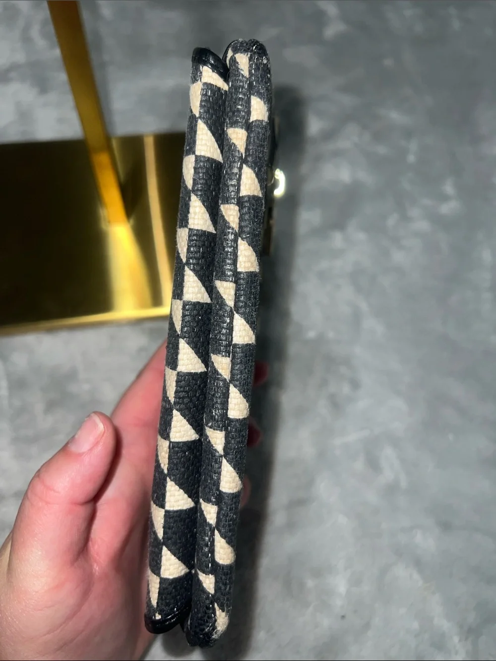 Spartina 449 Black & Cream Geometric Zip Pouch
